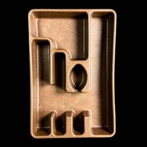 Vintage Rubbermaid Brown Tray Utensil Drawer Organizer Kitchen 9x13 2921